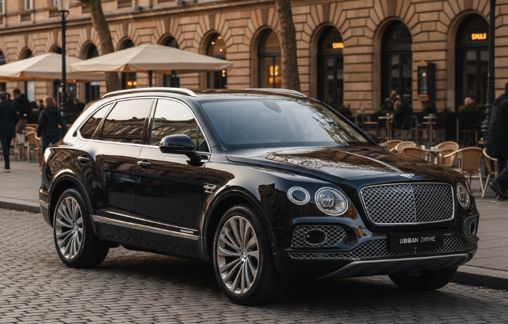 Elegantni crni SUV parkiran u gradu